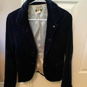 Dark blue velvet blazer